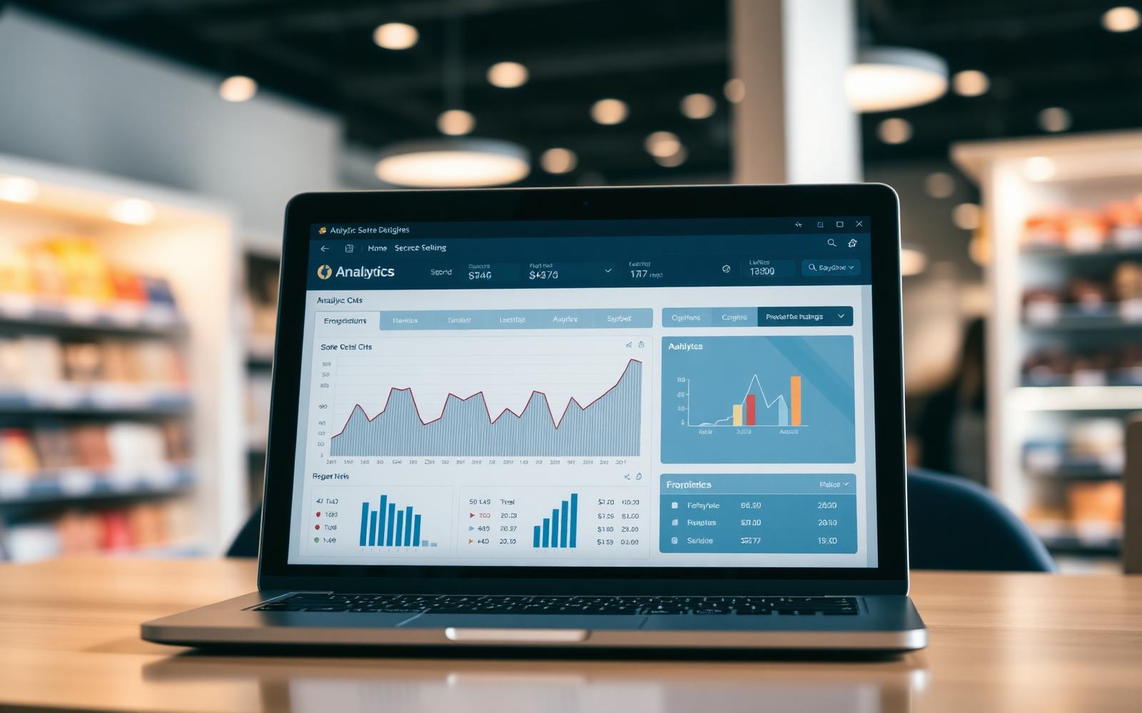 Analytics dashboard inside a modern retail store